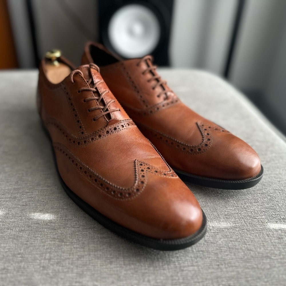 Cole Hann Brown Leather Brogue Shoes